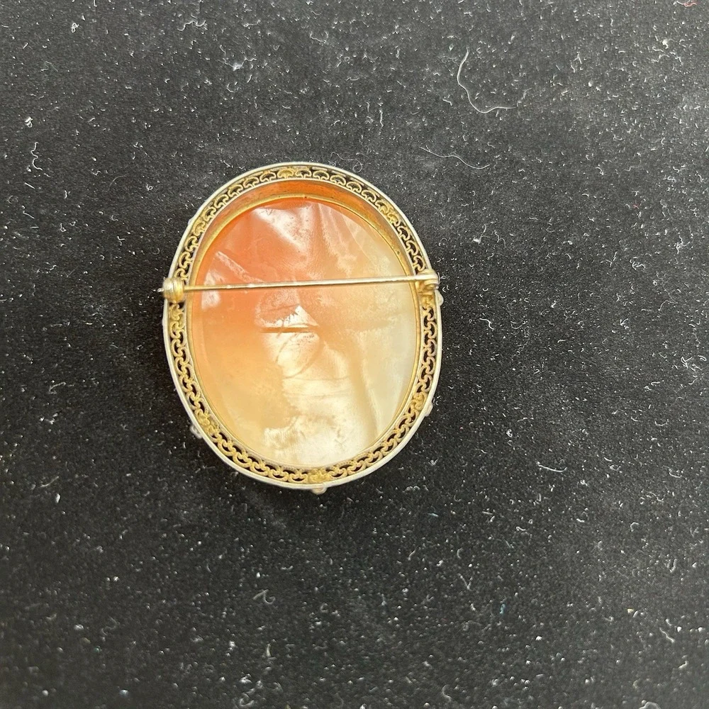 Antique Three Graces Cameo Sterling Silver‎ Brooch 12 Gram Total For Brooch